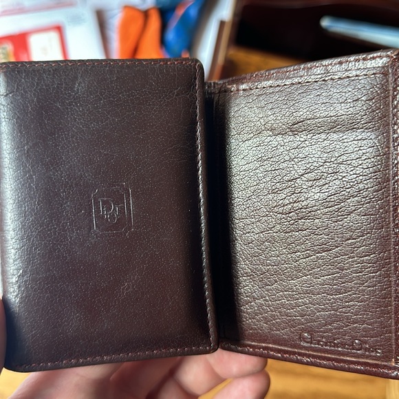 Vintage Dior Tri-Fold Brown Leather Compact Wallet Men’s Unisex Accessory - Picture 3 of 3